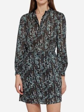 NWT Reiss Miriam-Strip Lurex Shift Dress Size US 8